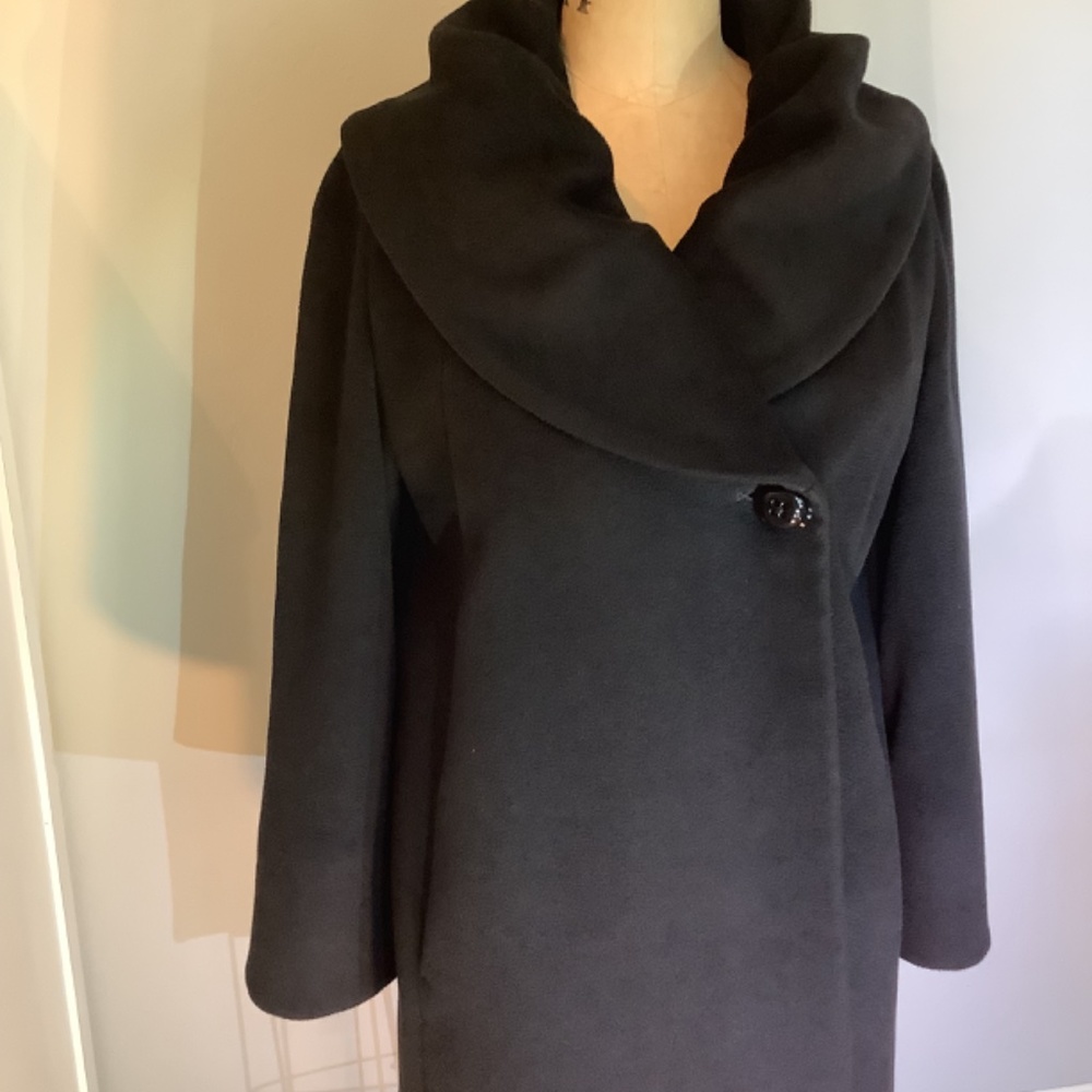 Cinzia Rocca Black 100% Virgin Wool Coat -8 - Picture 3 of 16
